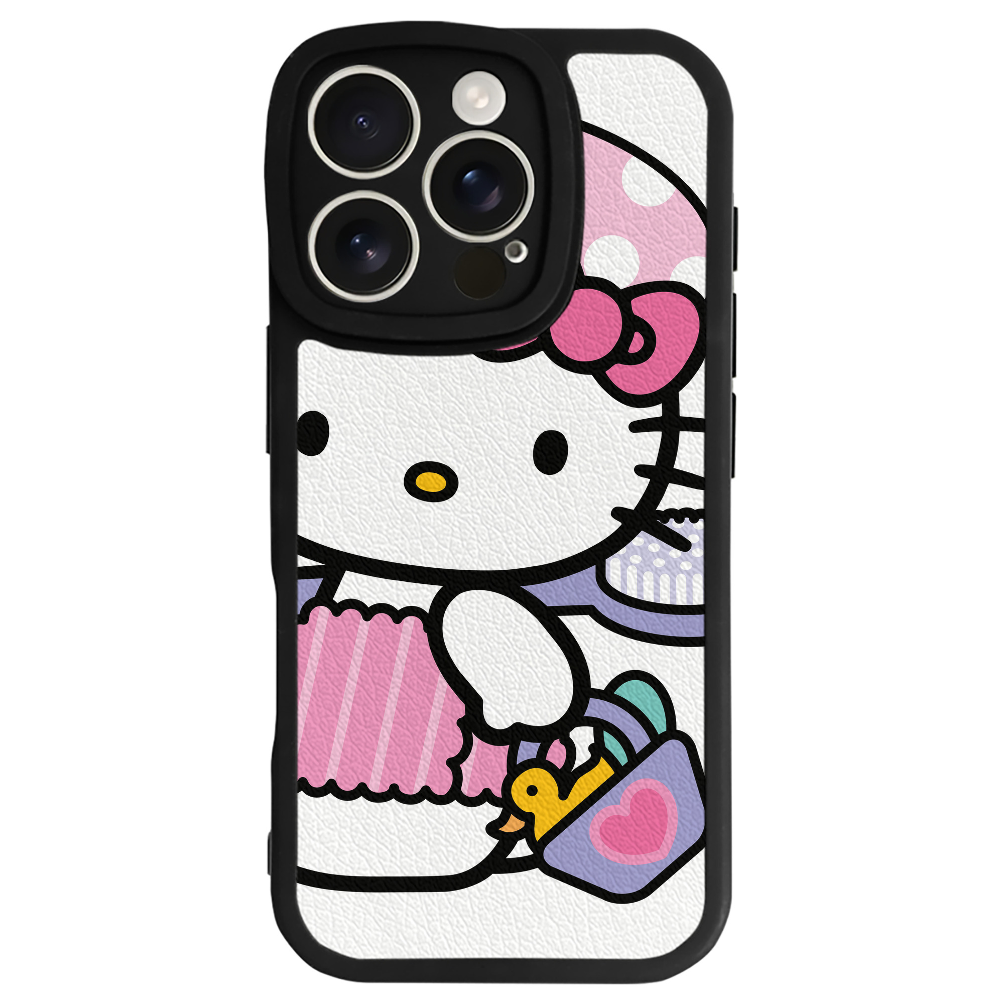 （画像用） Hello Kitty ハローキティ 【iPhone 16シリーズ対応】シリコンスマホケース（レザー調） 材質：シリコン